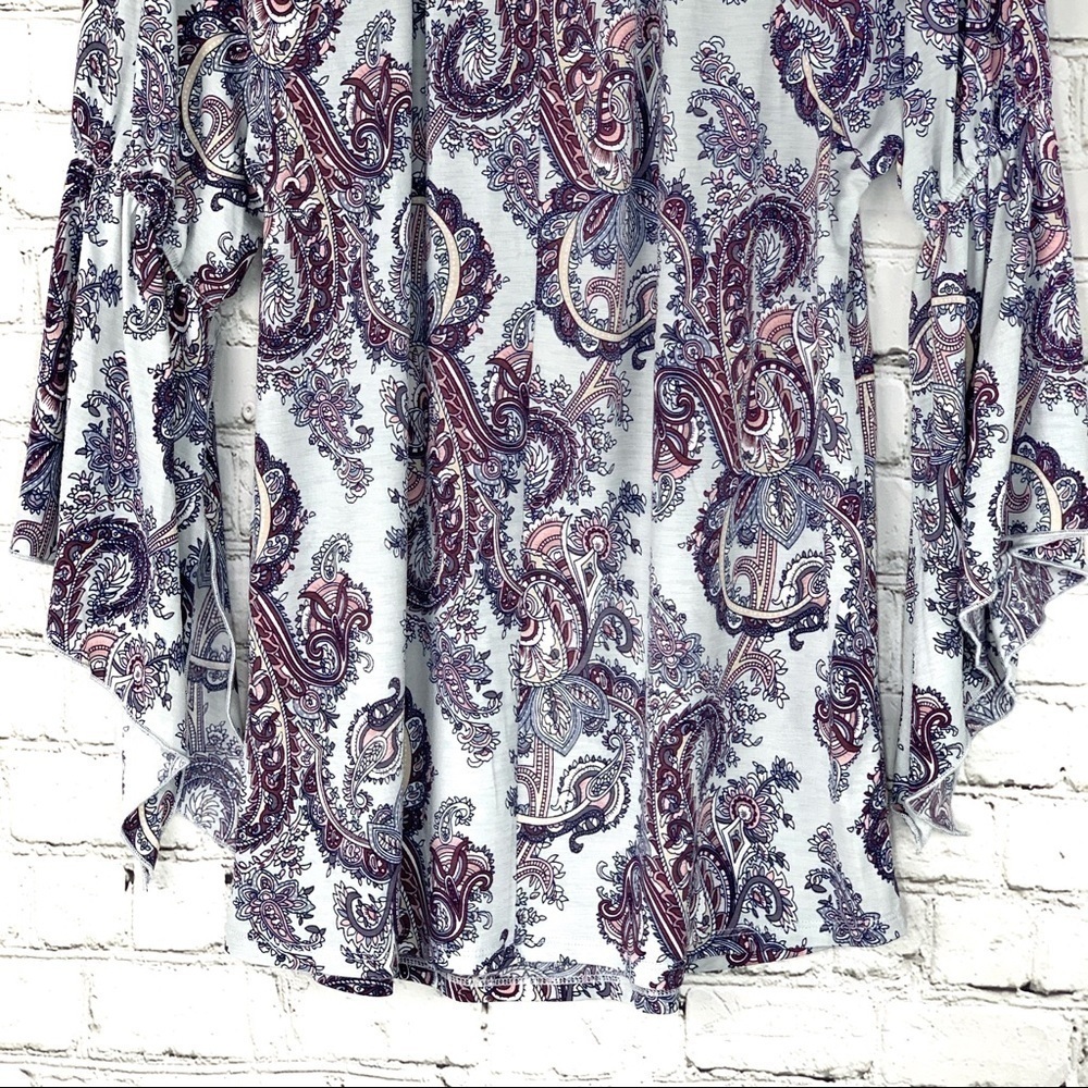 𝅺nwot-naif Boho Loose Fit Flair Sleeve Print Top SM - Picture 11 of 16